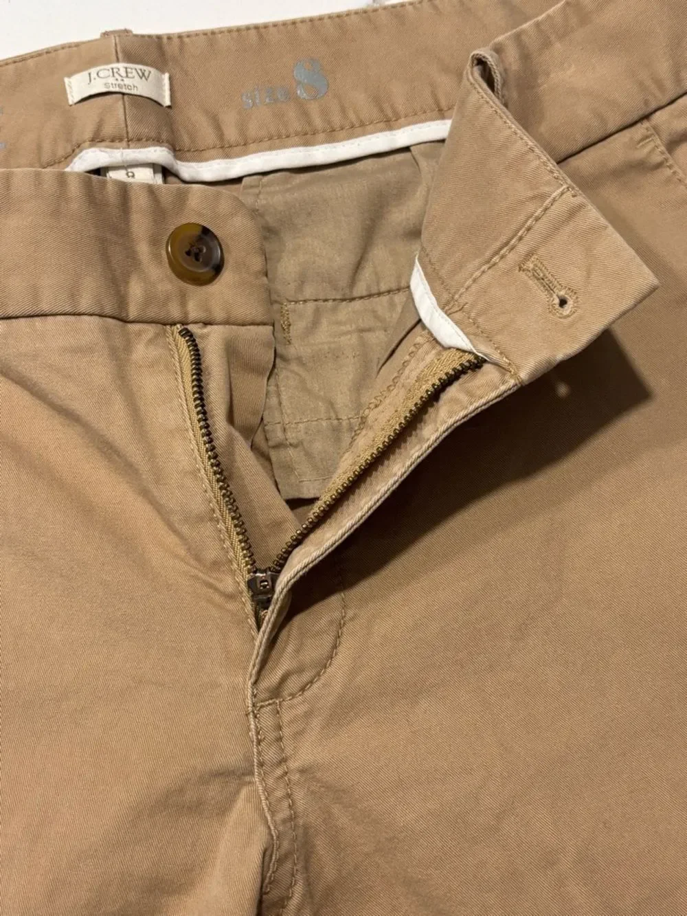 J. Crew Frankie Stretch Brown Chinos in Saddle Tan Color Size 8 Women’s